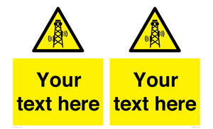 Custom warning RF radiation transmitter